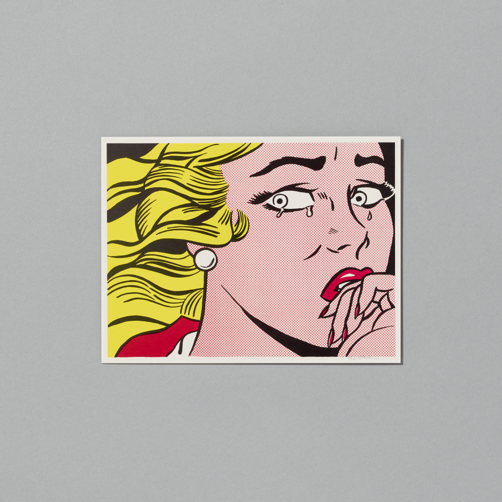 Postcard featuring Crying Girl by Roy Lichtenstein