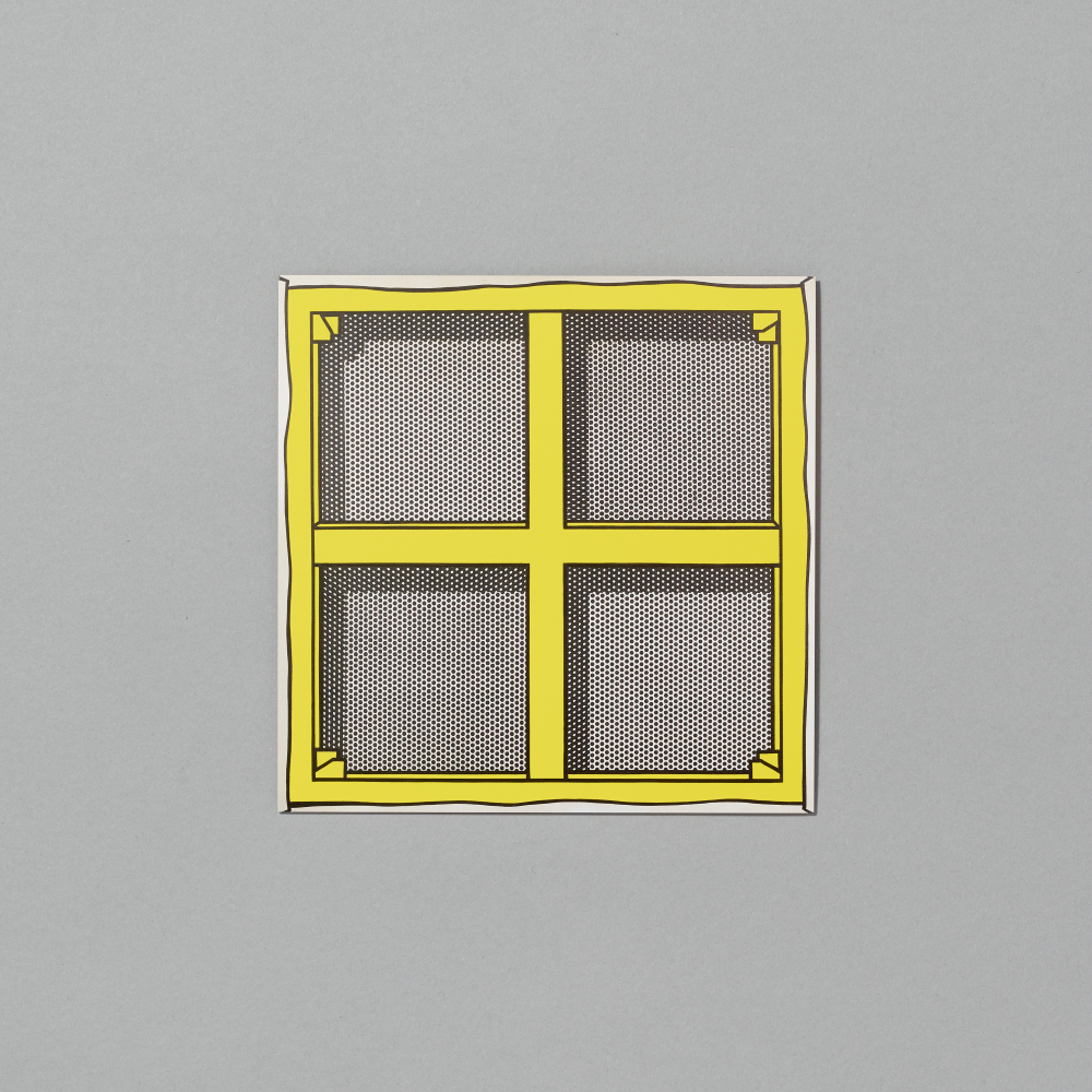Postcard featuring Stretcher Frame with Cross Bars II by Roy Lichtenstein