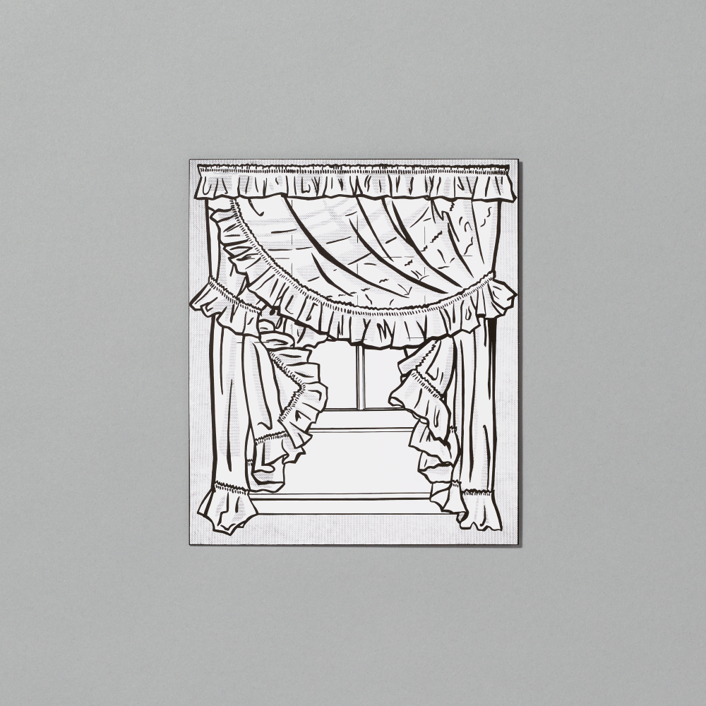 Postcard featuring Curtains by Roy Lichtenstein