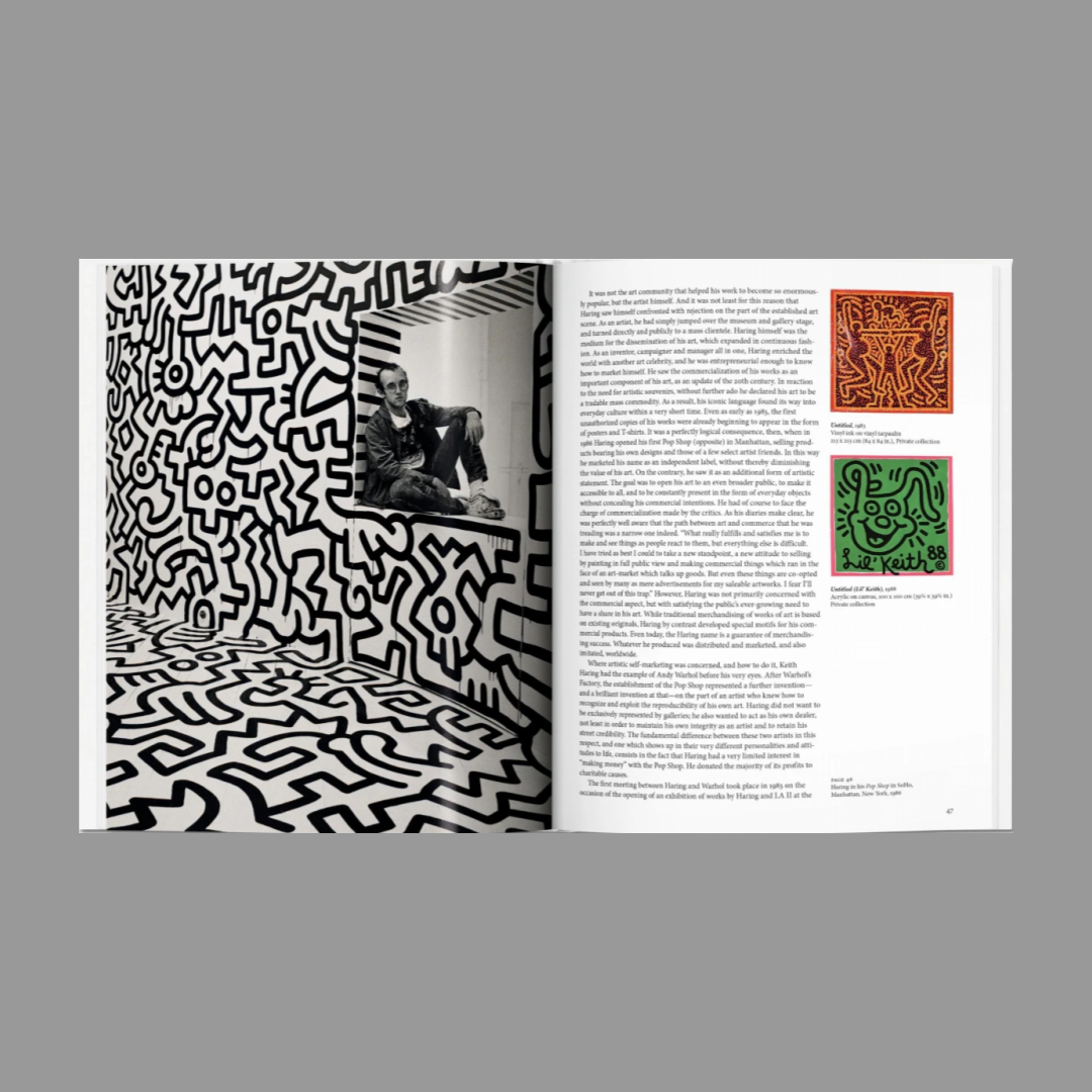 Inner book spread of Haring