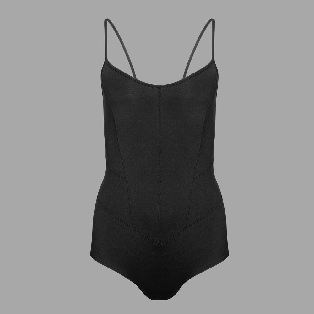 With delicate spaghetti straps and a sculpted bodice, this ultra-layerable leotard is crafted from a super soft, four-way stretch, sweat-wicking sport fabric that maintains its shape and hold over time.