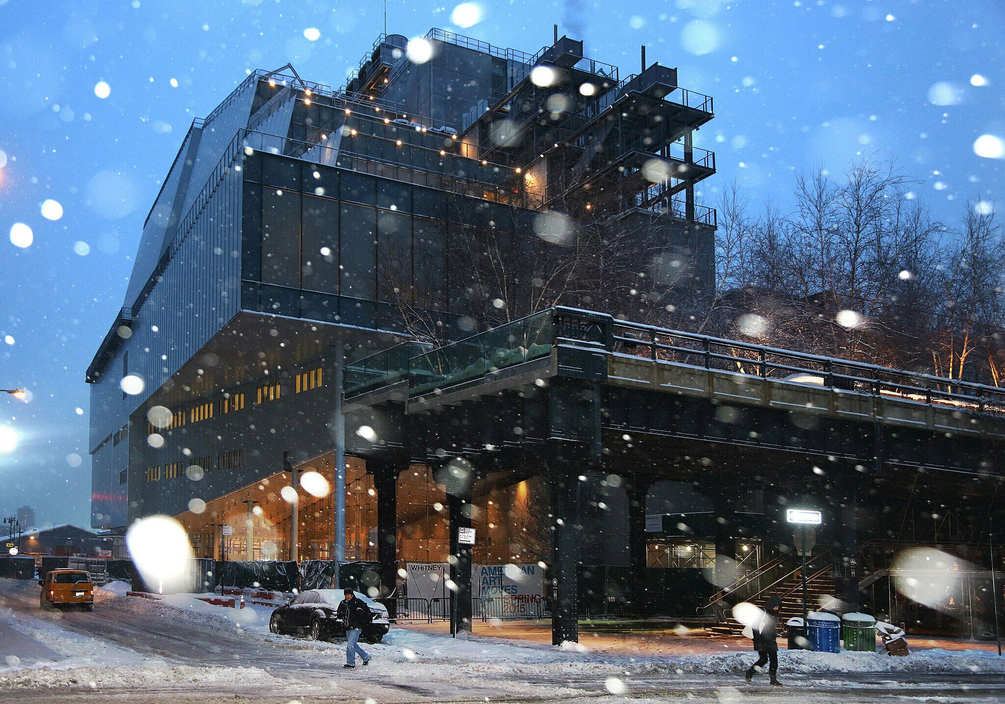 The building’s southeast corner in the snow, March 2015. Photograph by Ed Lederman